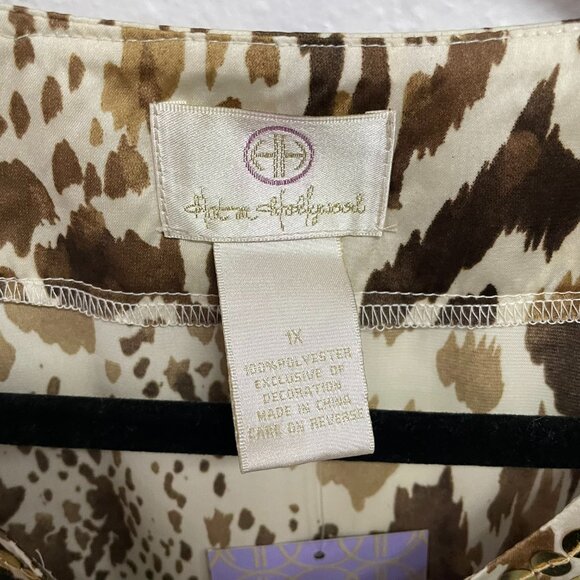 NWT Hot in Hollywood Blouse 1X Animal Print - Picture 4 of 5